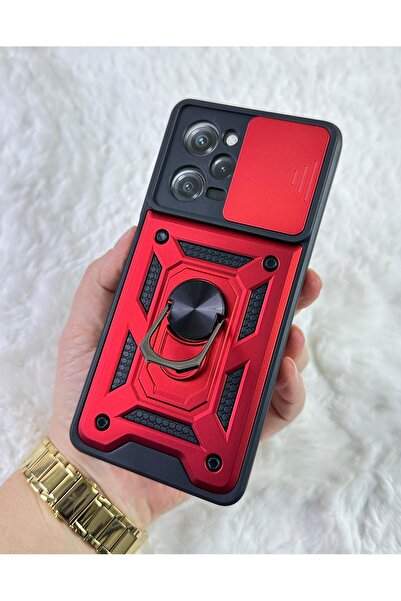 Vip Case Redmi Note 12 Pro 5G - Kamera Korumalı Kızaklı Sürgülü Yüzüklü Standlı Tank  Kılıf