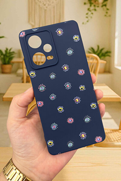 Vip Case Xiaomi Redmi Note 12 Pro5G-MİNİ EVIL EYE DESENLİ Silikon Darbe Emici Klasik Korumalı Rubber Kılıf