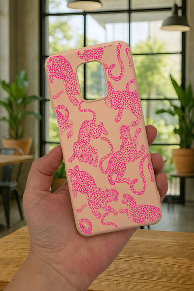 Vip Case Redmi Note 9 Pro/9S Uyumlu PEMBE LEOPAR DESENLİ Silikon Darbe Emici ...