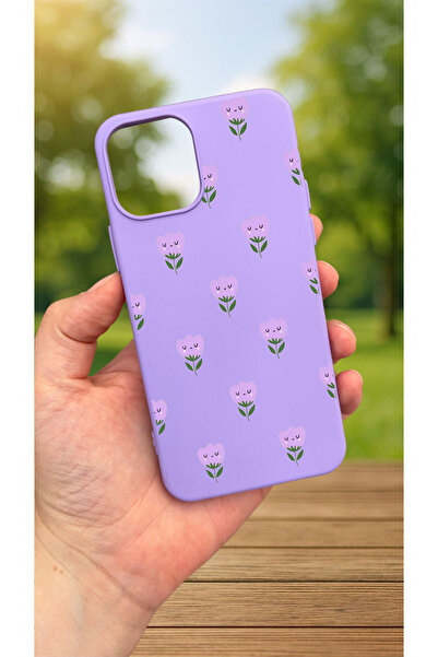 Vip Case iPhone 12 ve 12 Pro Uyumlu MİNİ LALE DESENLİ Silikon Darbe Emici Kla...