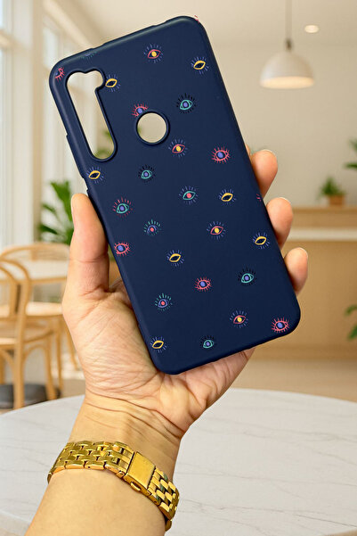 Vip Case Xiaomi Redmi Note 8 MİNİ EVIL EYE DESENLİ Silikon Darbe Emici Klasik Korumalı Rubber Kılıf