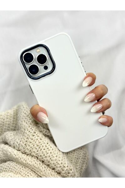 Vip Case iPhone 15 Pro içi Kadife Parlak Metal Detaylı Pastel Silikon Lansman...