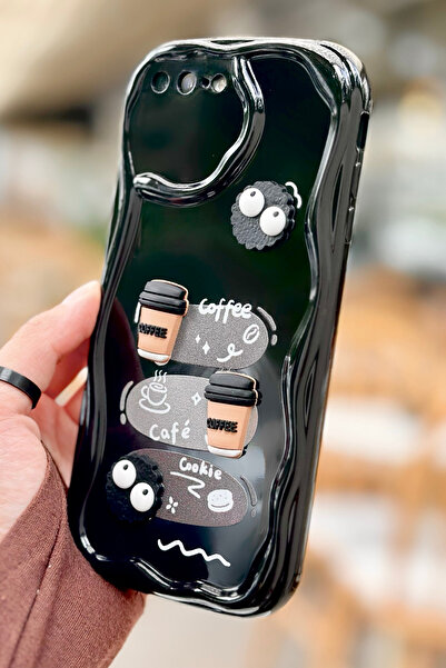 Vip Case iPhone 7 Plus / 8 Plus Compatible Coffee Cookie Pattern 3D Cute Shiny Design Cookie Case