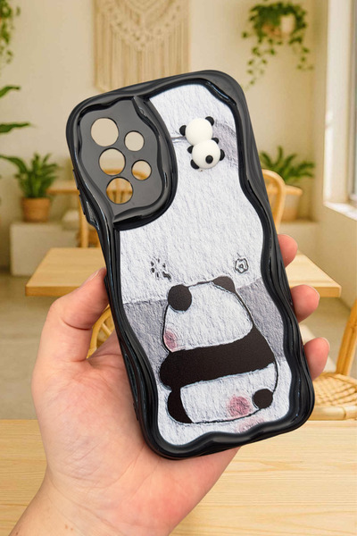 Vip Case Samsung Galaxy A23 Sevimli Ayıcık Panda Desenli 3 Boyutlu Şirin Parl...