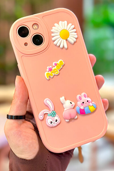 Vip Case iPhone 15 Ayıcık Desenli Sevimli 3 Boyutlu Tatlı Şirin Kamera Korumalı Silikon Shape Kılıf