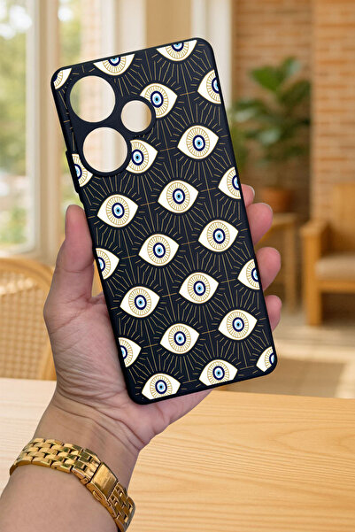 Vip Case İNFİNİX HOT 30 - EVIL EYE DESENLİ Silikon Darbe Emici Klasik Korumalı Rubber Kılıf