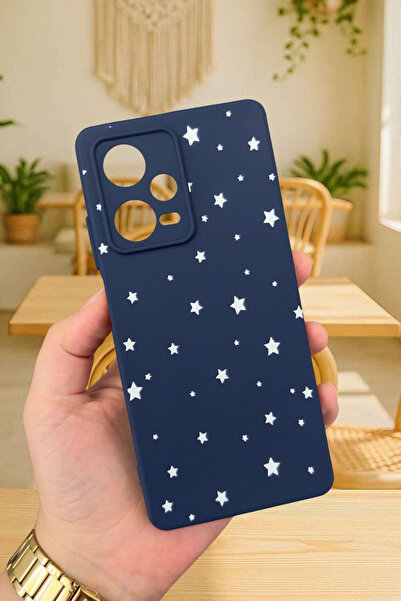 Vip Case Xiaomi RM Note 12 Pro5G-MİNİMAL YILDIZ DESENLİ Silikon Darbe Emici Klasik Korumalı Rubber Kılıf
