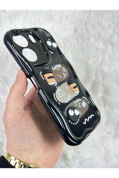 Vip Case Xiaomi Redmi 13C - 3D Cute Glossy Design Cookie Case with Coffee Cookie Pattern