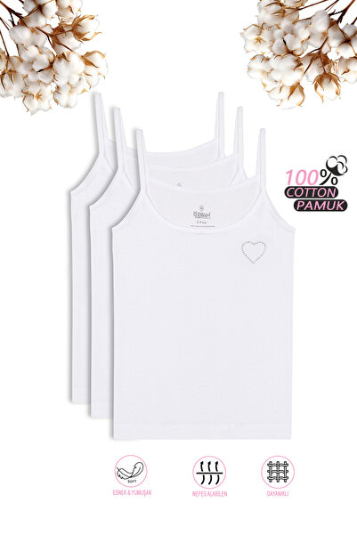 ÖZKAN underwear Özkan 0817 3-Pack Girls' 100% Cotton Ribbed Flexible Comforta...