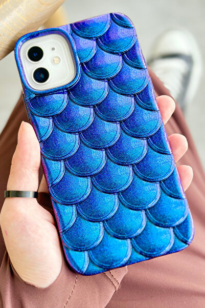 Vip Case iPhone 11 Balık Sırtı Desenli Parlak İşlemeli 3 Boyutlu Kamera Çıkın...
