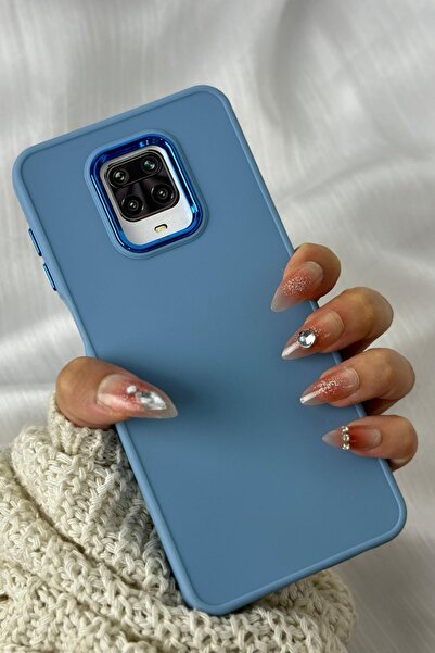 Vip Case Xiaomi Redmi Note 9 Pro-9S Uyumlu Kılıf Parlak Metal Çerçeveli Pastel Renkli Silikon Ruby Kapak