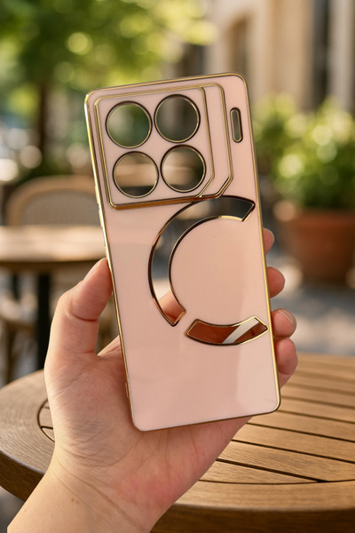 Vip Case iNfinix GT 20 Pro Kir Tutmaz Gold Detaylı Parlak Silikon Bark Kılıf