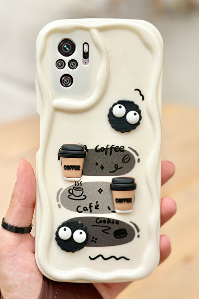 Vip Case Redmi Note 10/10S Coffee Cookie Pattern 3D Cute Shiny Design Cookie Case