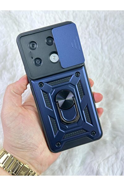 Vip Case Redmi Note 13 Pro 5G- Kamera Korumalı Kızaklı Sürgülü Yüzüklü Standlı Tank  Kılıf