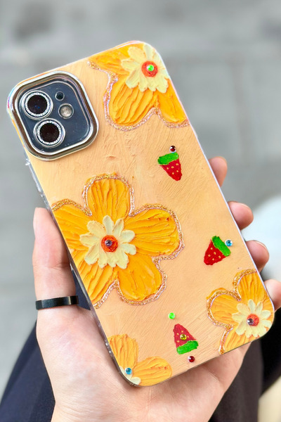 Vip Case iPhone 11  Uyumlu  Çiçek Desenli Kendinden Lens Korumalı Parlak Şık ...