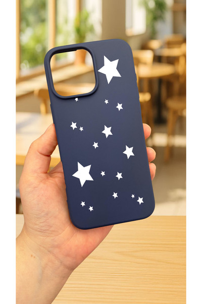 Vip Case iPhone 15 Pro Max Uyumlu MİNİ YILDIZ DESENLİ Silikon Darbe Emici Kla...