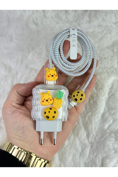 Vip Case İphone 18w/20w Uyumlu Şarj Başlık Kablo Koruyucu Örme Set İphone 11 ...