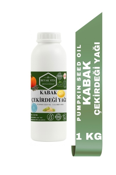 BEYARVİTA Kabak Çekirdeği Yağı 1 kg – Soğuk Sıkım – Plastik Şişe – Katkısız -...