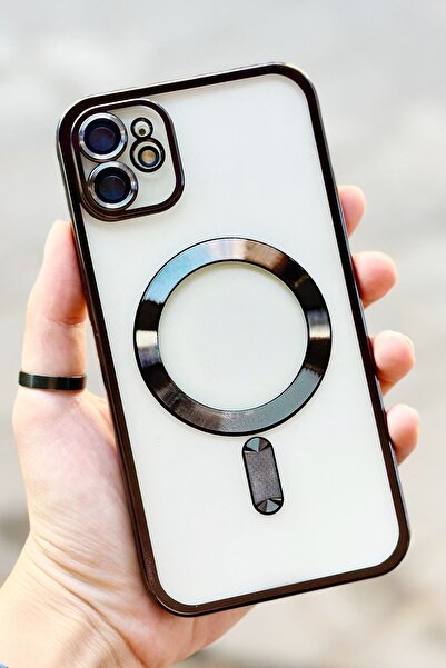Vip Case iPhone 12 Kamera Korumalı Sararmaz Silikon Parlak Magsafe Destekli Modern Cetro Kılıf