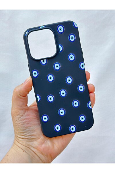 Vip Case iPhone 15 Pro Max Uyumlu NAZAR BONCUK DESENLİ Silikon Darbe Emici Kl...