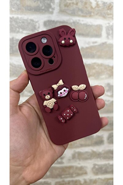 Vip Case İphone 15 Pro Ayıcık Desenli Sevimli Silikon Lansman TOY BEAR Kılıf