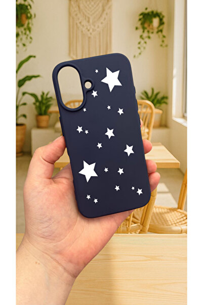 Vip Case iPhone 16 - MİNİ YILDIZ DESENLİ Silikon Darbe Emici Klasik Korumalı Rubber Kılıf
