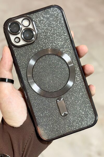 Vip Case iPhone 15 Kamera Korumalı Parlak Simli Magsafe Destekli Modern Shimm...