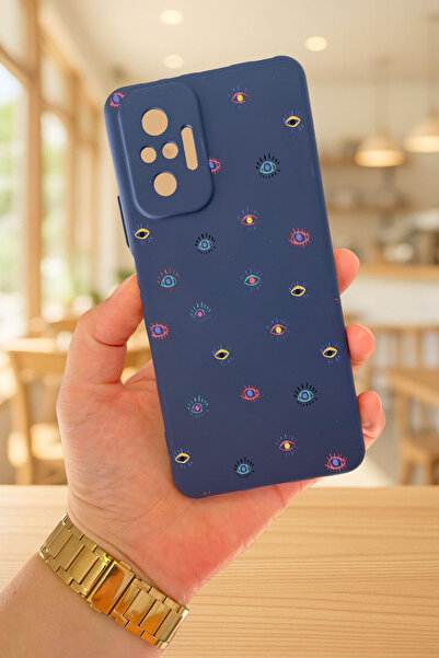 Vip Case Xiaomi Redmi Note 10 Pro Uyumlu MİNİ EVIL EYE DESENLİ Darbeye Dayanıklı Klasik Silikon Rubber Kılıf