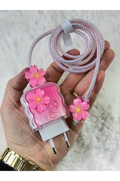 Vip Case İphone 18w/20w Uyumlu Şarj Başlık Kablo Koruyucu Örme Set İphone 11 ve Üstü Tüm Modeller İçin