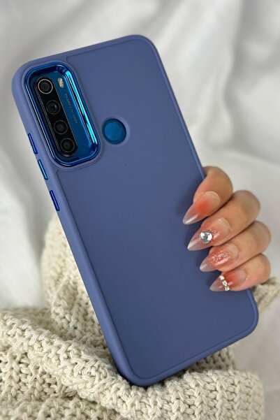 Vip Case Xiaomi Redmi Note 8 Uyumlu Kılıf Parlak Metal Çerçeveli Pastel Renkli Silikon Ruby Kapak