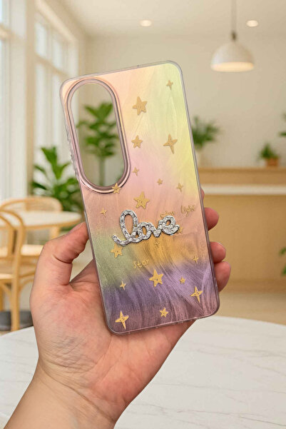 Vip Case Oppo A60 Uyumlu Hologramlı Renk Değiştiren Yıldız Desenli Taşlı Yazılı StarLove Kılıf