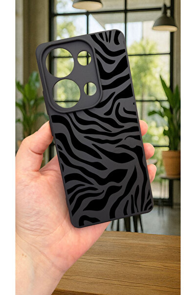 Vip Case Redmi Note 13 4G UYUMLU ZEBRA DESENLİ Silikon Darbe Emici Klasik Korumalı Rubber Kılıf