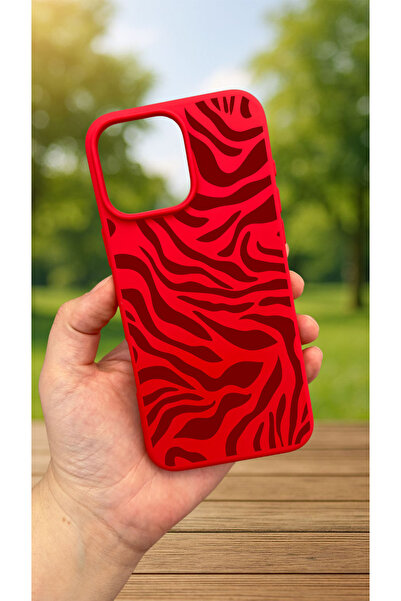 Vip Case iPhone 15 Pro Max Uyumlu ZEBRA DESENLİ Silikon Darbe Emici Klasik Korumalı Rubber Kılıf