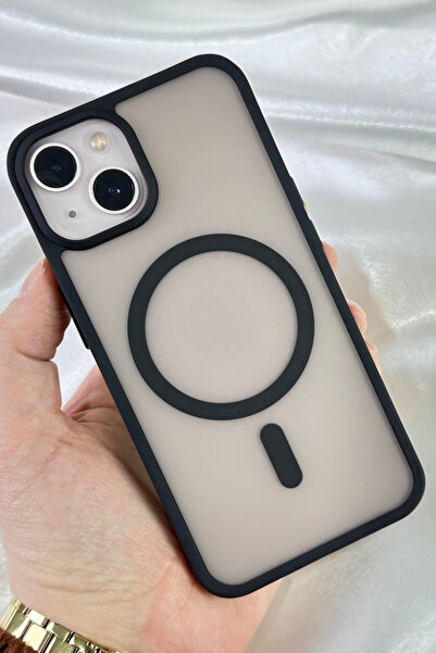 Vip Case iPhone 15-Yükseltilmiş Kamera Korumalı Buzlu Sararmaz Kablosuz Magsa...