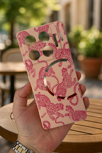 Vip Case İnfinix GT 20 Pro- PEMBE LEOPAR DESENLİ Silikon Darbe Emici Klasik K...