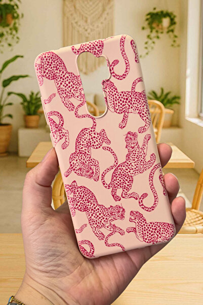 Vip Case Xiaomi Redmi Note 8 Pro-PEMBE LEOPAR DESENLİ Silikon Darbe Emici Kla...