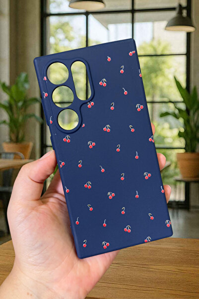 Vip Case Samsung Galaxy S24 Ultra- MİNİ KİRAZ DESENLİ Silikon Darbe Emici Kla...