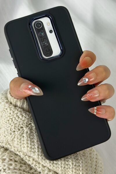 Vip Case Xiaomi Redmi Note 8 Pro Uyumlu Kılıf Parlak Metal Çerçeveli Pastel Renkli Silikon Ruby Kapak