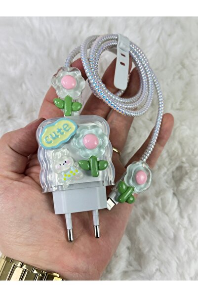 Vip Case İphone 18w/20w Uyumlu Şarj Başlık Kablo Koruyucu Örme Set İphone 11 ve Üstü Tüm Modeller İçin