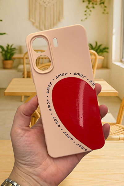 Vip Case REDMİ 13C Uyumlu AMOR KALP Lansman Kamera Korumalı Yumuşak Silikon RUBBER Kılıf
