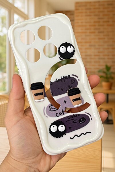 Vip Case İnfinix GT 20 Pro Kahve Kurabiye Desenli 3 Boyutlu Şirin Parlak Tasa...