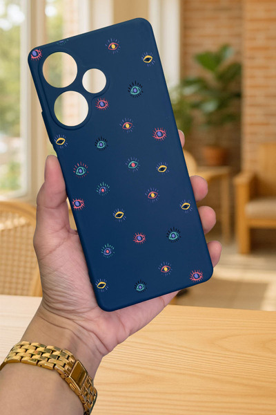 Vip Case İNFİNİX HOT 30 -MİNİ EVIL EYE DESENLİ Silikon Darbe Emici Klasik Kor...