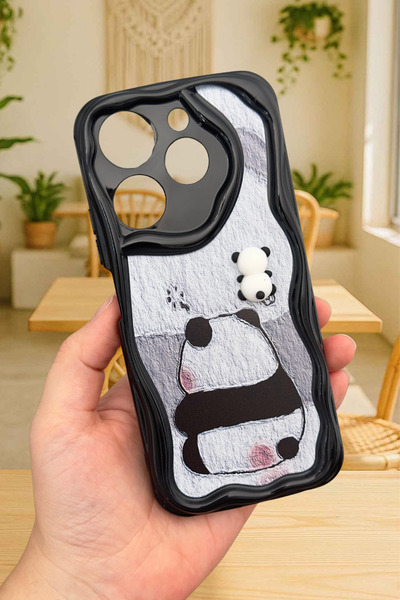 Vip Case Tecno Spark 10 Pro Sevimli Ayıcık Panda Desenli 3 Boyutlu Şirin Parl...