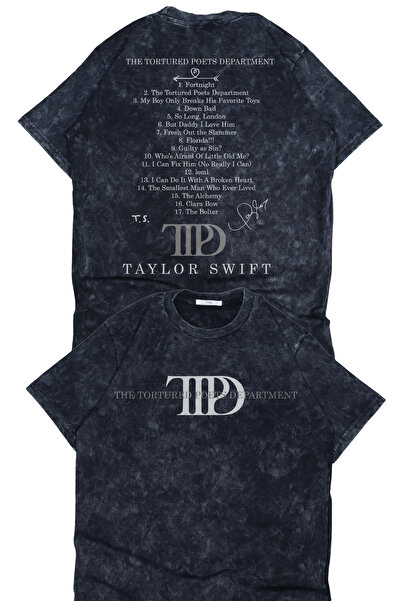 Fuddy Moda تي شيرت تايلور سويفت TTPD ألبوم أغاني منقوش كبير الحجم للجنسين