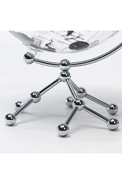 LIVVY Rotating World Globe with LED Light & Mini Sailboat – Transparent Gold Design