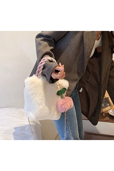 DioBlenza Tüylü Peluş Çanta / Kadın Çanta / Kürklü Çanta