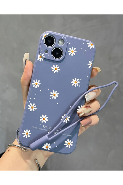 FİŞNEİLETİŞİM İPHONE 14 PLUS UYUMLU ÇİÇEK DESENLİ İPLİ KILIF