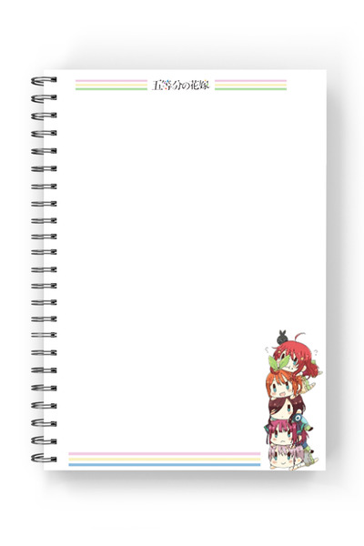 nihonwosekai 2 Pcs Unique Quintuplets A5 Anime Spiral Notebook 50 Sheets