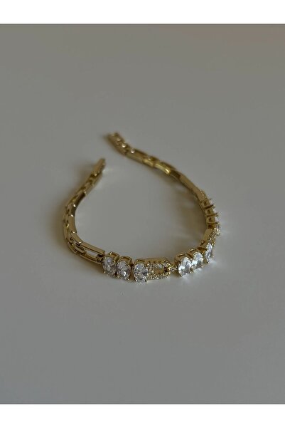 Haziran Aksesuar Zirkon Taş, Lüks Tasarım Altın Kaplama Kadın Gold Bileklik