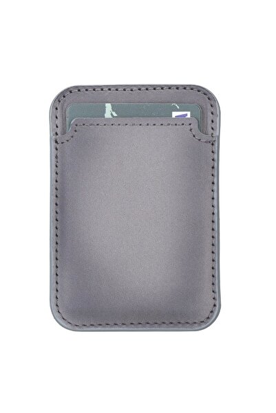 Elvora Maggy Leather Card Holder Rst9Ef Gray